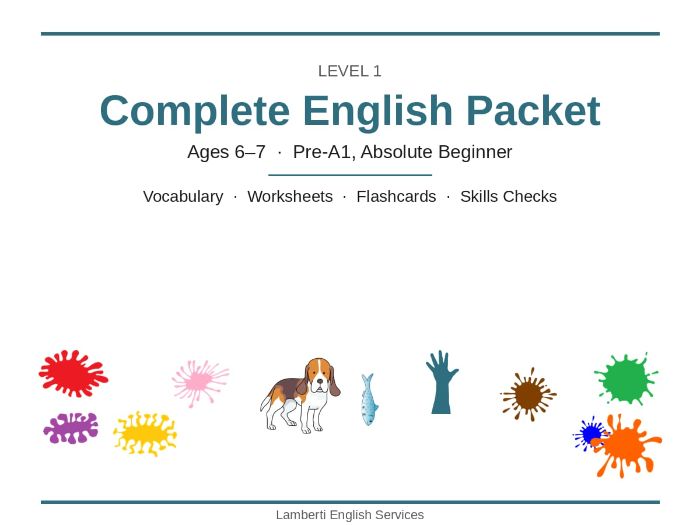 ESL Vocabulary Worksheets, Ages 6-7