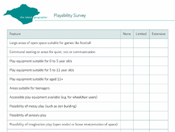 Playability survey