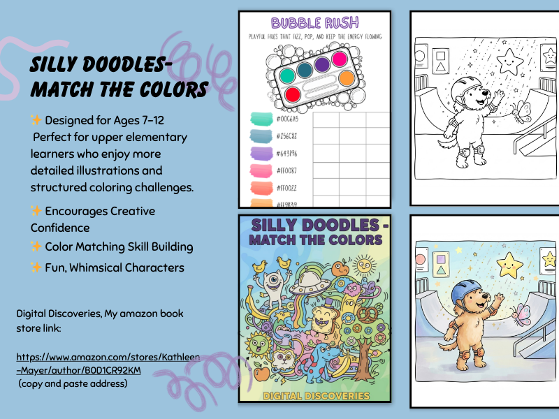 Silly Doodles – Match the Colors | Advanced Coloring & Color Matching Printable for Creative Kids