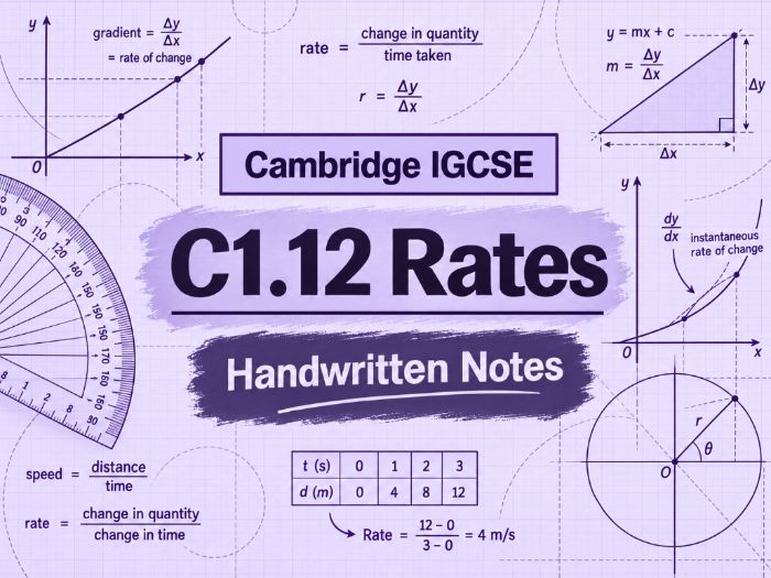 Cambridge IGCSE C1.12 Rates - Notes