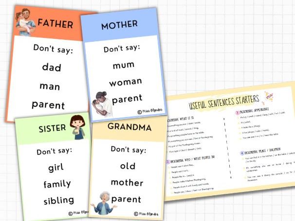 Family Taboo Game – ESL Speaking Activity | Family Vocabulary | No Prep | KS2