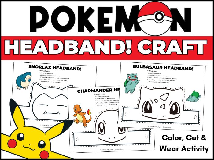 Pokémon Headband Craft | 11 Character Templates