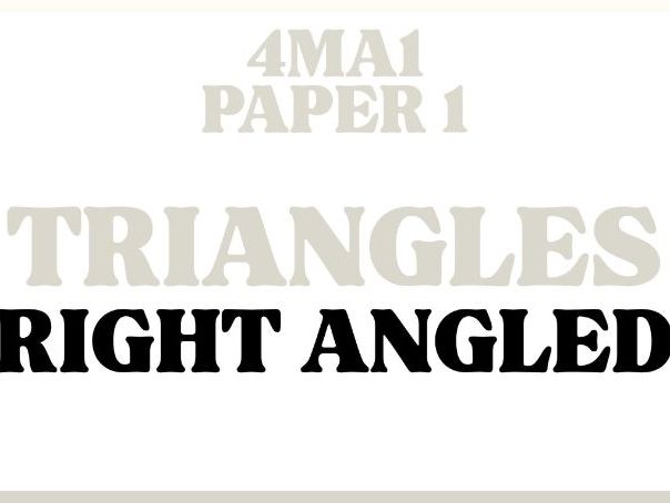 Triangles (Right Angled) | IGCSE Linear A | Higher | 4MA1 | Maths