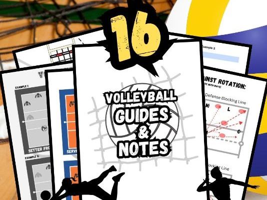 16 Volleyball Guide Sheets 8.5x11" | digital download | Setting, Serve Receive, Blocking, Hitting sh
