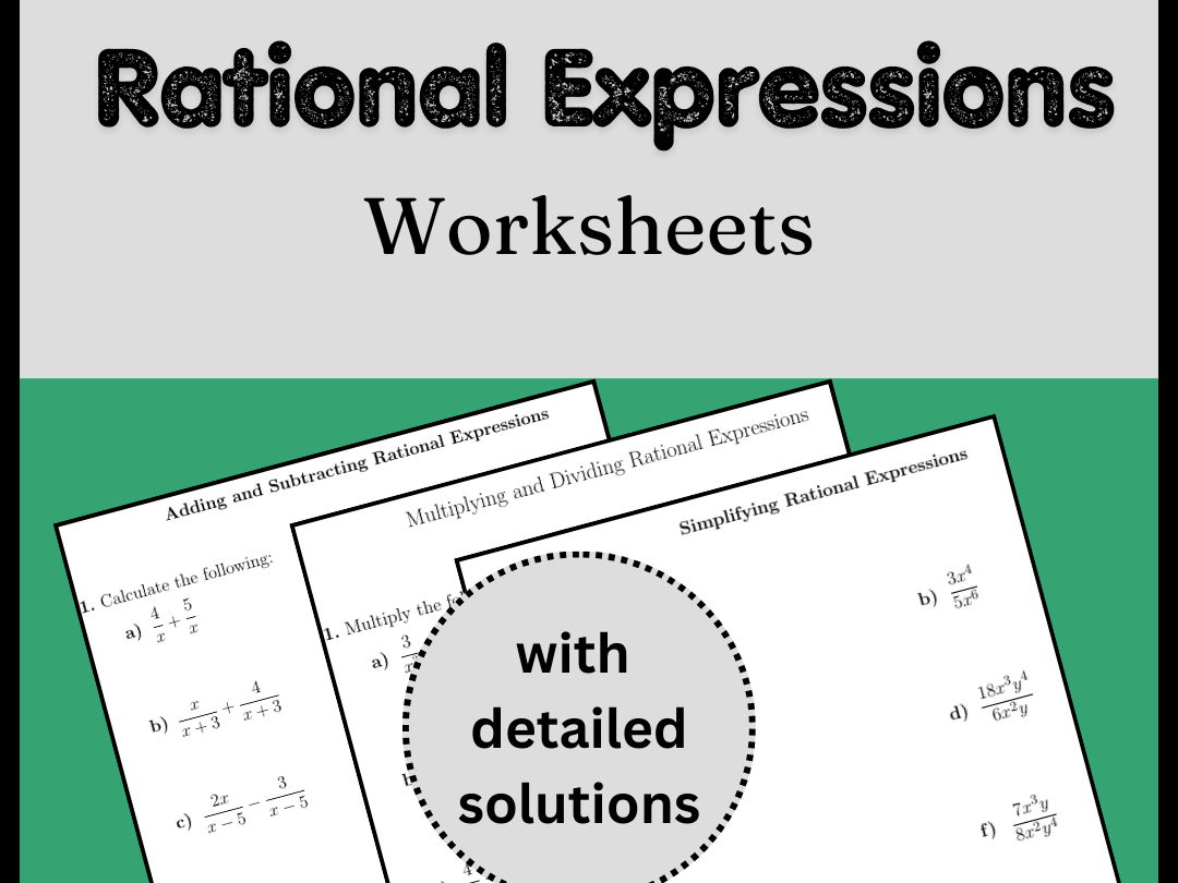 Rational Expressions Worksheets (with solutions)