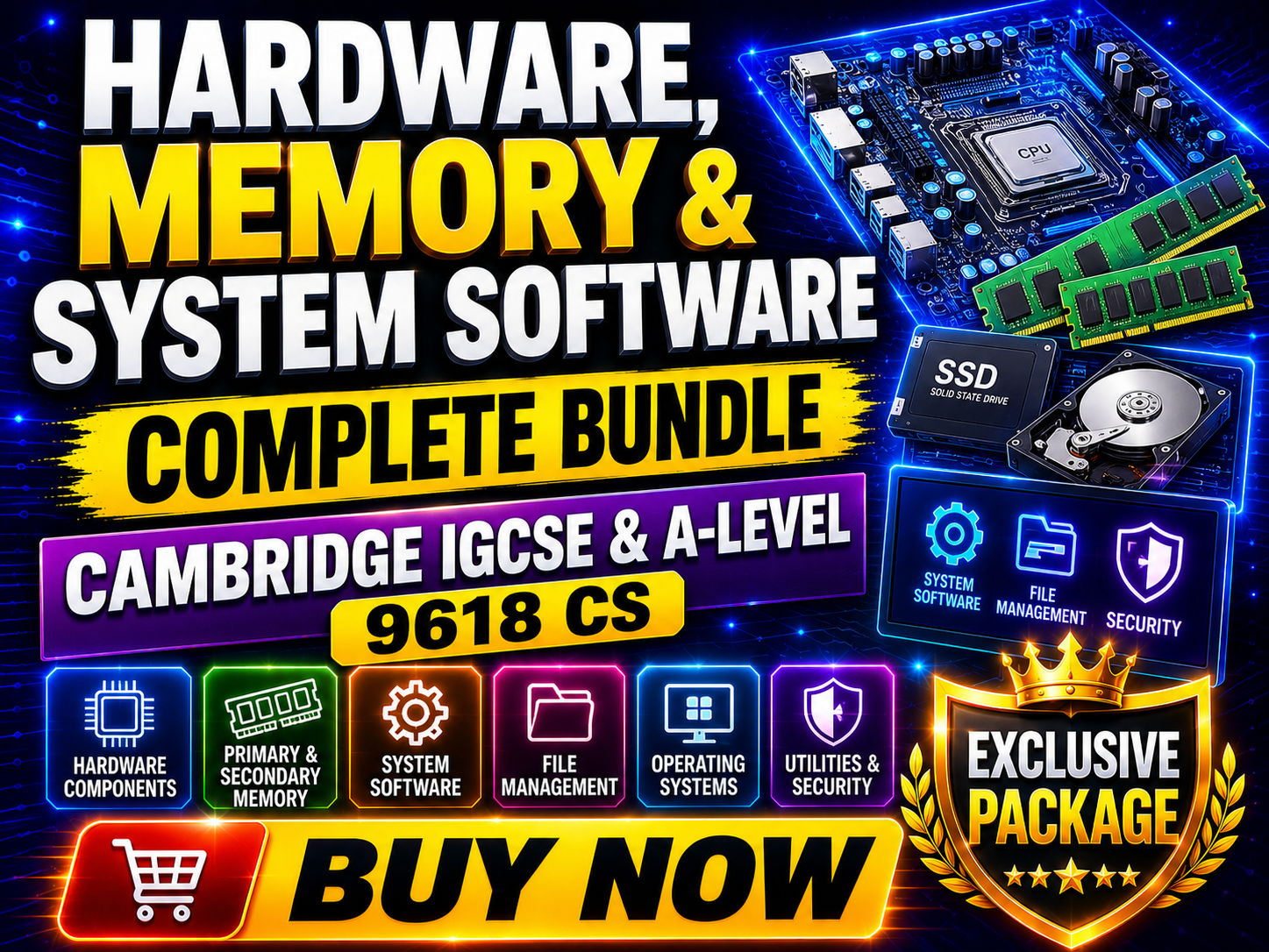 Hardware, Memory & System Software | Cambridge IGCSE & A-Level 9618 CS | Complete Bundle