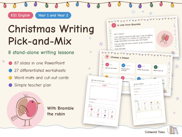 Christmas and Winter Writing: 8 KS1 English Lessons (Year 1 and Year 2)