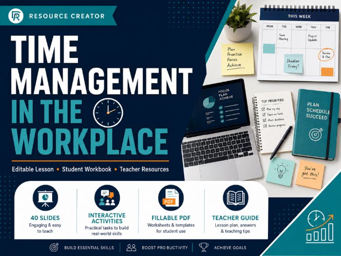 Time Management in the Workplace | Soft Skills PowerPoint, Workbook & Activities