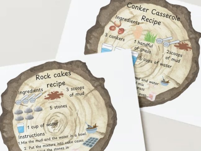 Autumn themed mud kitchen recipes