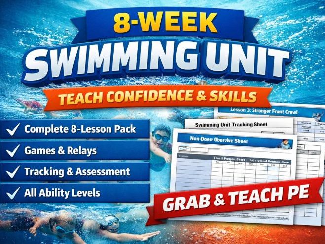 Swimming Unit of Work (8 Lessons) — Mixed Ability Classes | Grab & Teach PE