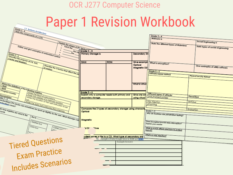 OCR J277 GCSE Computer Science  Paper 1 Workbook