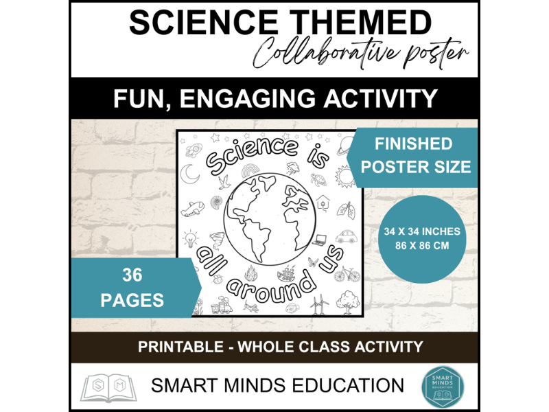 SCIENCE THEMED COLLABORATIVE POSTER | SCIENCE CLASSROOM DISPLAY