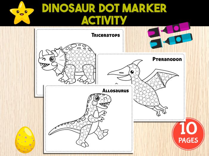 Printable Dinosaur Dot Marker | Do-A-Dot Preschool Activity For Toddler
