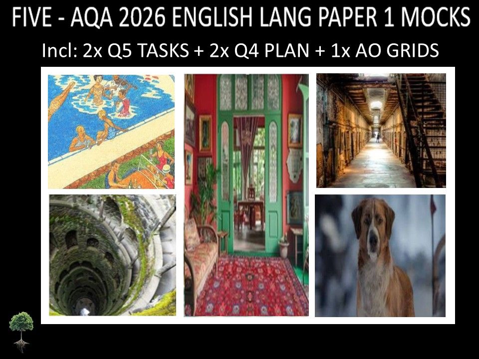 FIVE - AQA PAPER 1 | 2026 FULL MOCKS | Q5 TASKS | Q4 PLAN | AO GRIDS