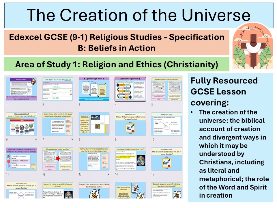 The Creation of the Universe- Lesson 3 -Christian Beliefs - Edexcel GCSE Spec B RS