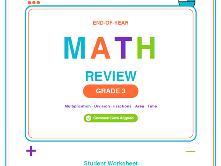 3rd Grade End of Year Math Review Worksheets & Games | Common Core Aligned
