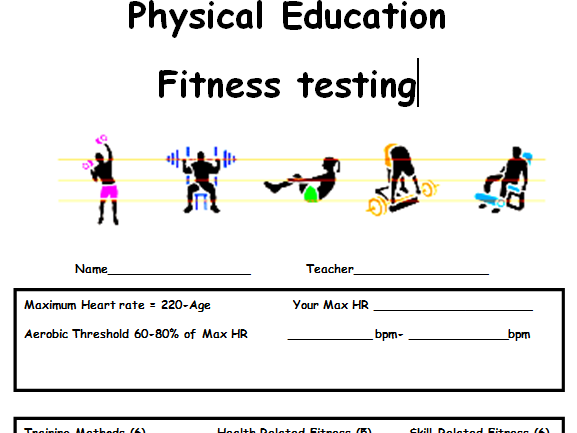 Fitness testing booklet