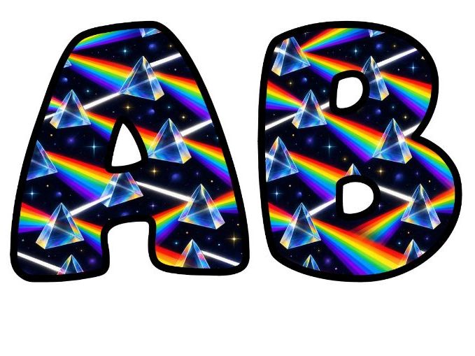 Prism Light Spectrum Bubble Letters | Science Topic Bulletin Board Letters | Classroom Display Pack