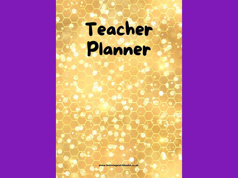 Honey Gold with Honeycomb Pattern Teacher Planner