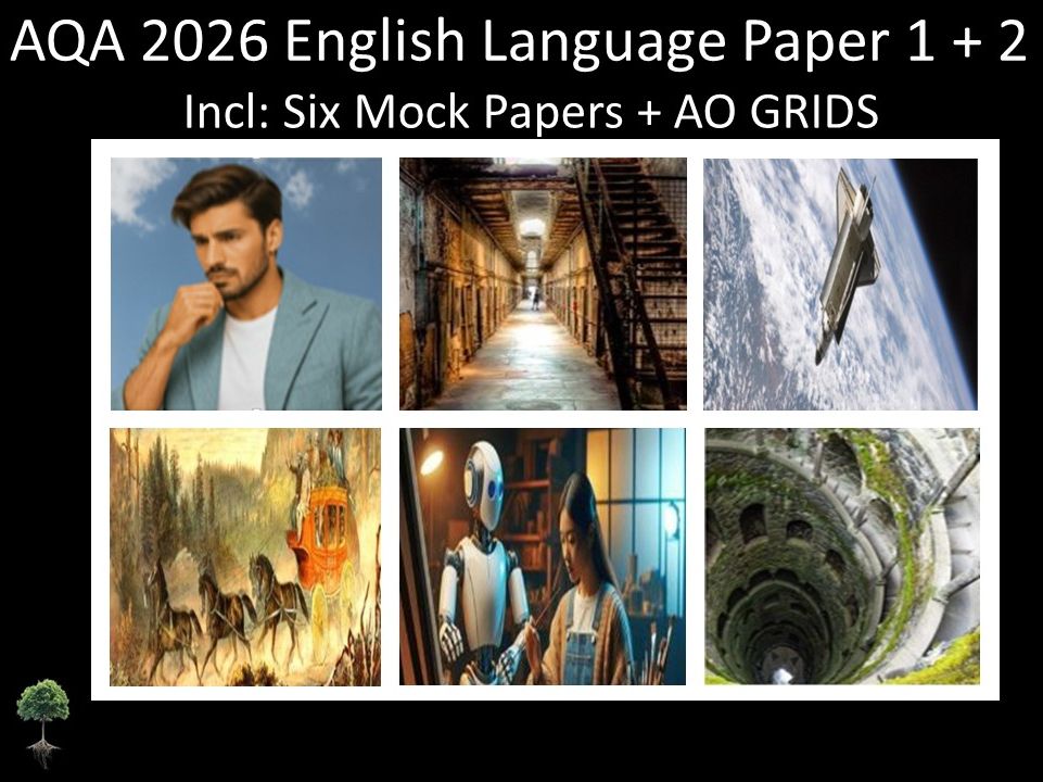 Six AQA 2026 GCSE English Language Paper 1 & 2 Mocks | AO GRIDS