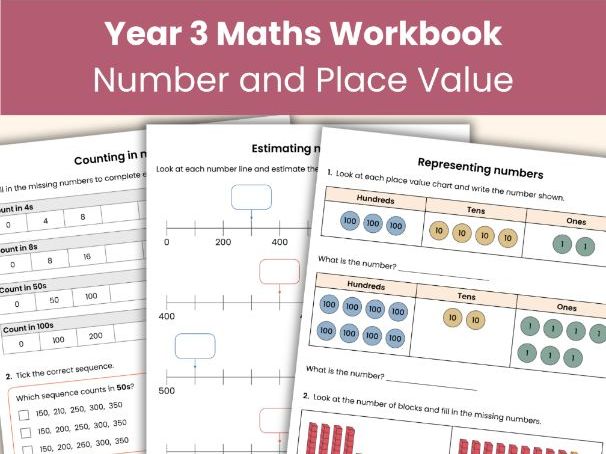 Year 3 Maths Workbook | Number and Place Value Activities and Worksheets