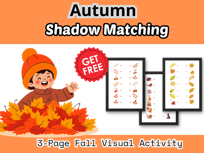 Autumn Shadow Match Game (PreK-K) [No Prep]