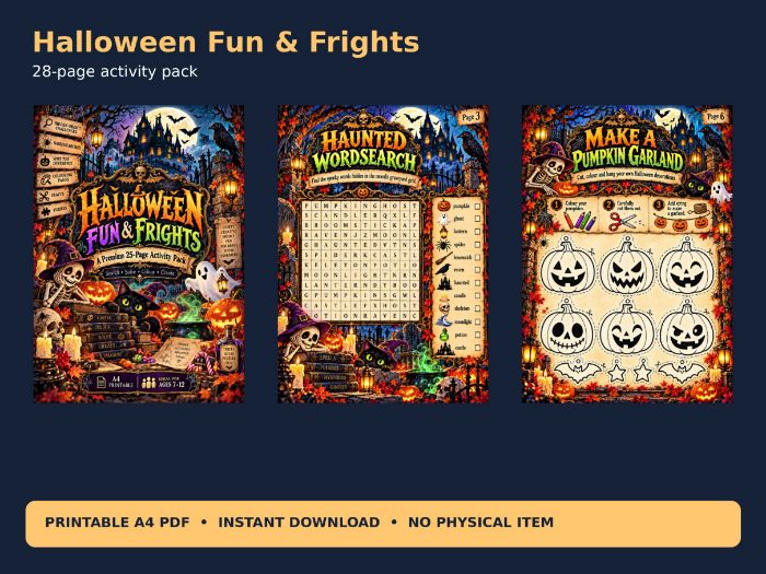 Halloween Fun & Frights Activity Pack