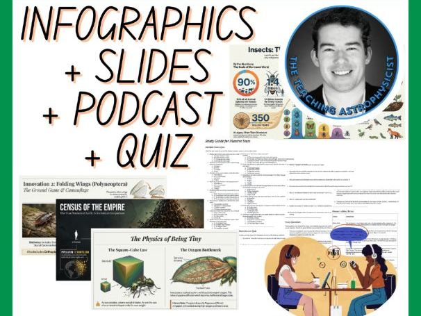 Insects | Infographics + Slides + Podcast + Quiz | Biology / Life Science Set