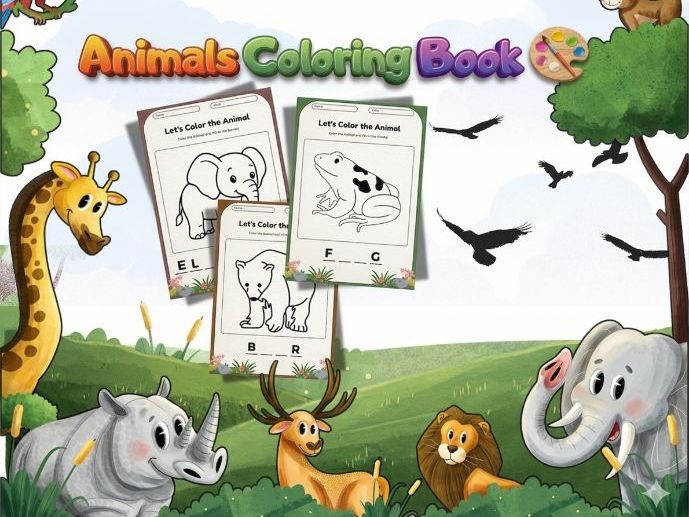 Animals Coloring Book for Pre-School & Kindergarten