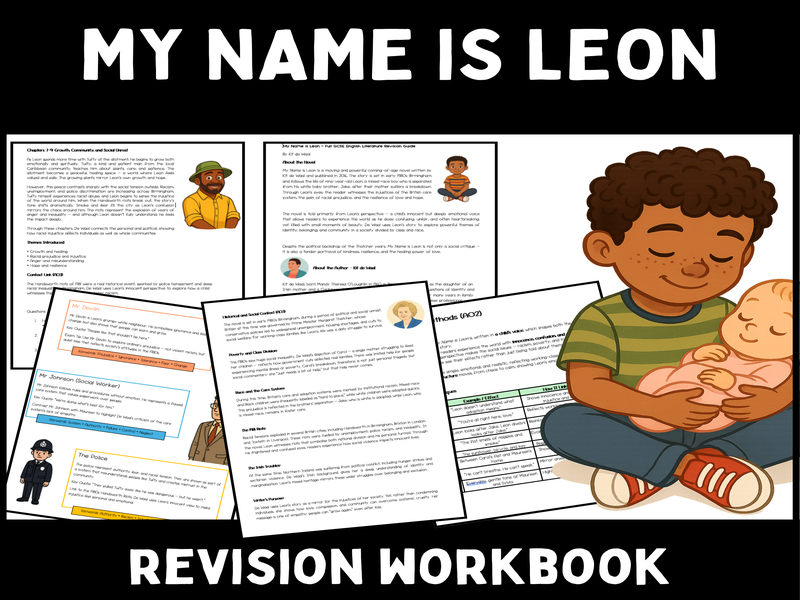 GCSE English Literature – My Name is Leon Revision Workbook and Exam Practice Pack
