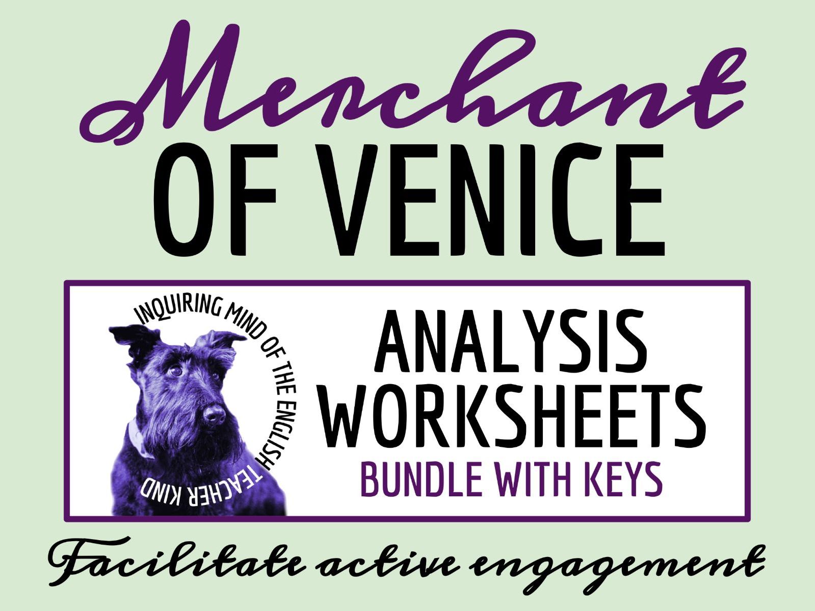 Shakespeare's The Merchant of Venice Close Reading Analysis Worksheets Bundle