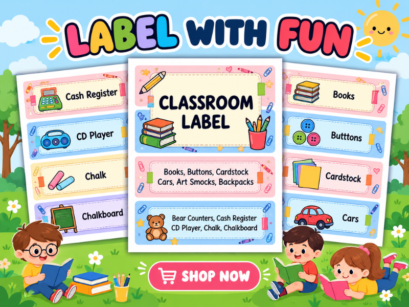 Classroom Library Book Bin Labels Kit — Organise Reading Nooks & Book Corners