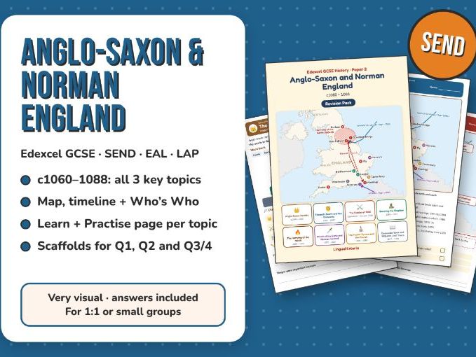 Anglo-Saxon & Norman England GCSE SEND Revision Workbook