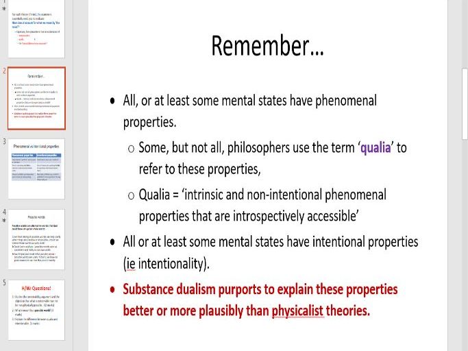 Substance Dualism Conceivability Argument HW Teaching Resources