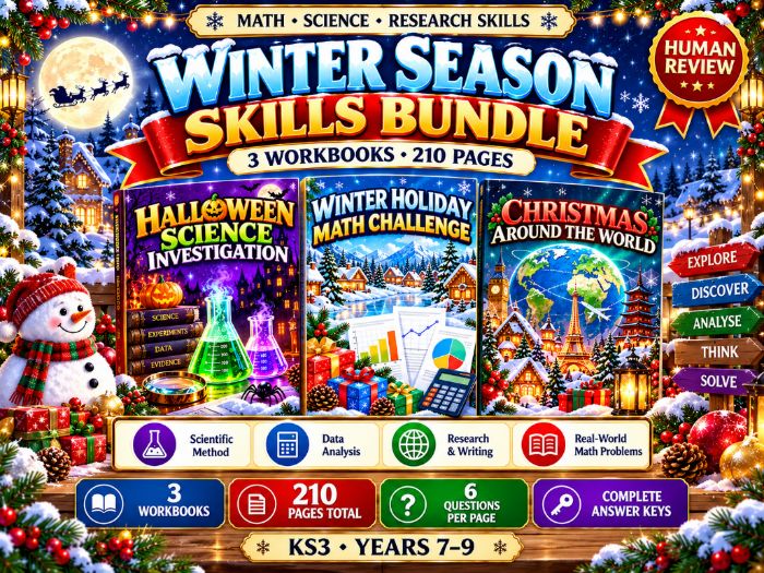 Seasonal Skills Bundle KS3 | Science, Maths & Research | 210 Pages
