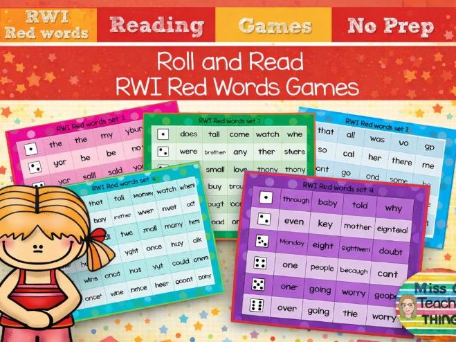 Roll and Read Read Write Inc - RWI Red word board games for phonics practice