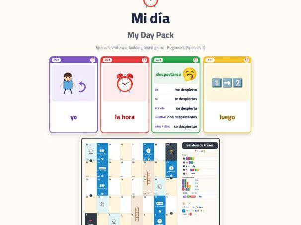 Spanish My Day Sentence-Building Game