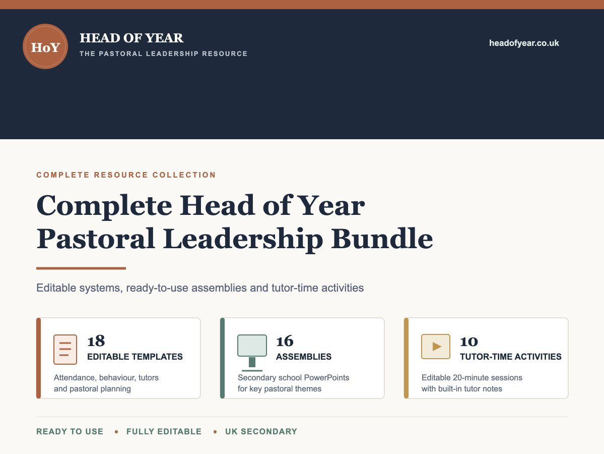 Complete Head of Year Pastoral Leadership Bundle | Toolkit, Assemblies & Tutor Time