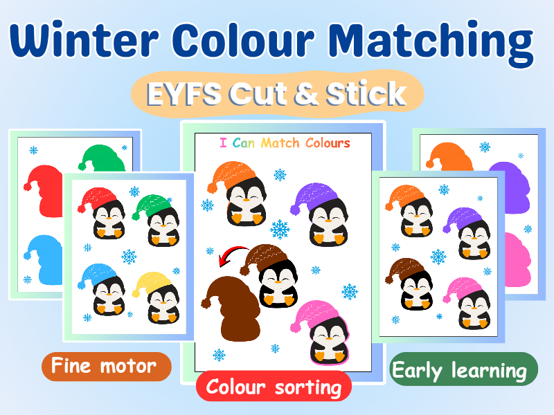 Winter Colour Matching | EYFS Cut & Stick