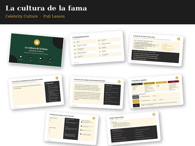 Celebrity Culture Spanish Lesson - Conti Style