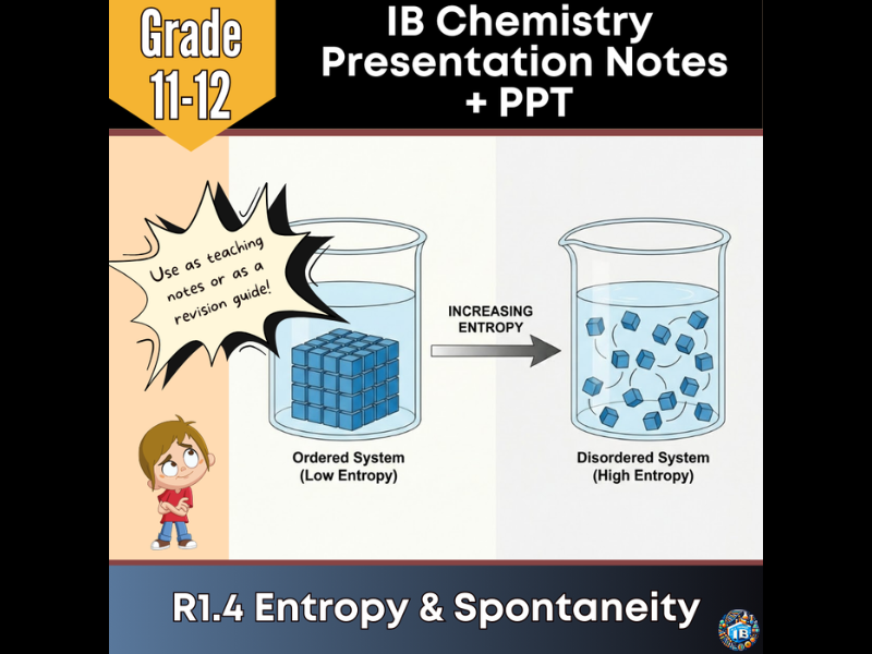 IB DP Chemistry: R1.4 Entropy & Spontaneity – Teaching Notes & Editable PowerPoint 2026
