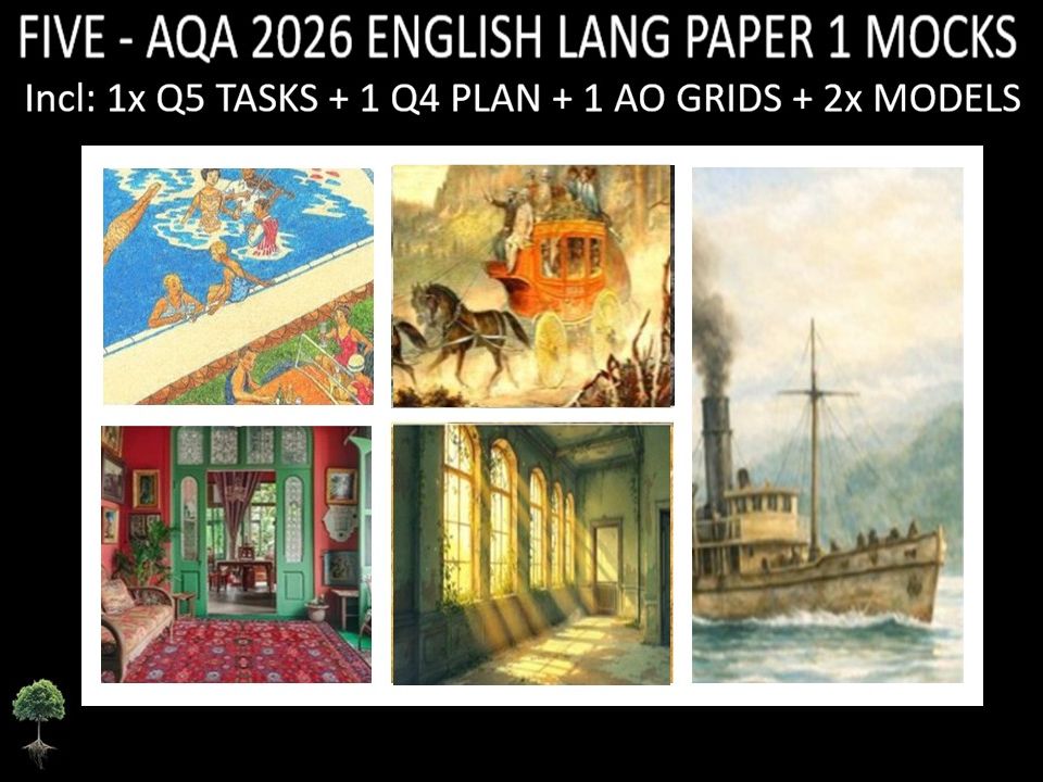 FIVE - AQA PAPER 1 | 2026 FULL MOCKS | Q5 TASKS | Q4 PLAN |AO GRIDS | MODELS