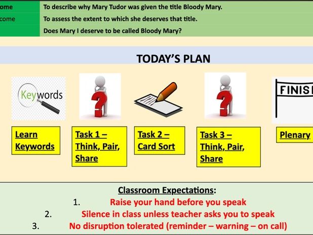 8. Bloody Mary - The Tudors - KS3 History Lesson Plan