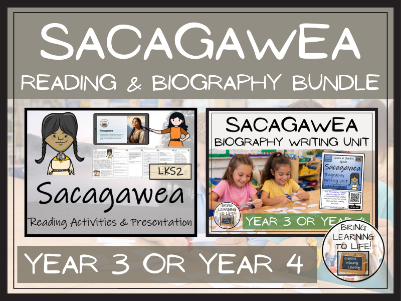 Sacagawea Reading Comprehension & Biography Unit Bundle | LKS2