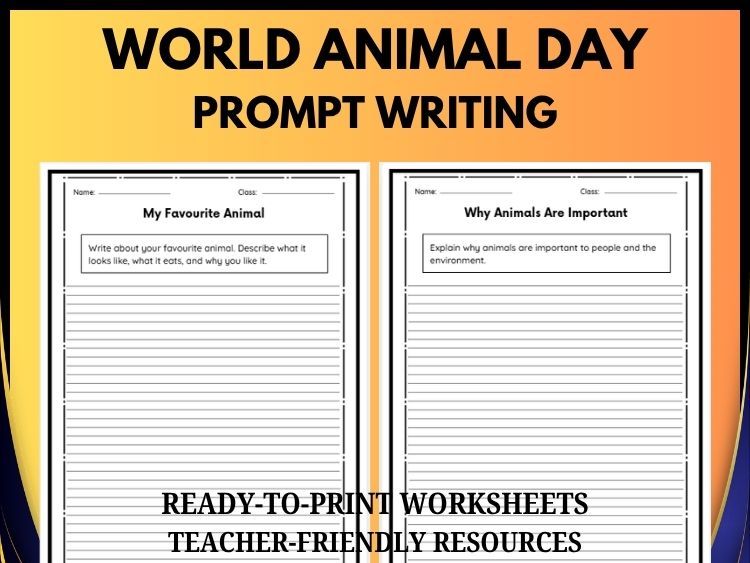 World Animal Day Writing Prompts for Grades 2–8 | 20 Animal-Themed Creative Writing Prompts