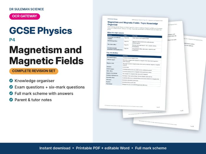 OCR Gateway GCSE Physics P4 Magnetism & Magnetic Fields Revision