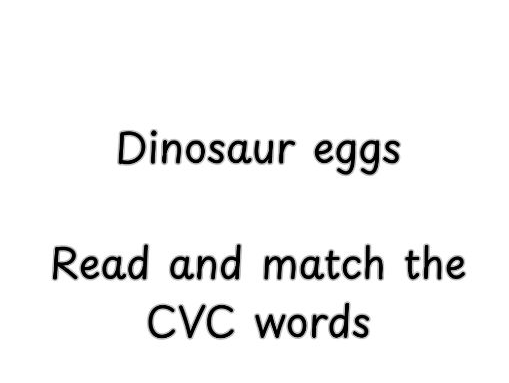 EYFS Dinosaur Egg CVC Words