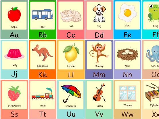 Colourful Alphabet Flash Cards