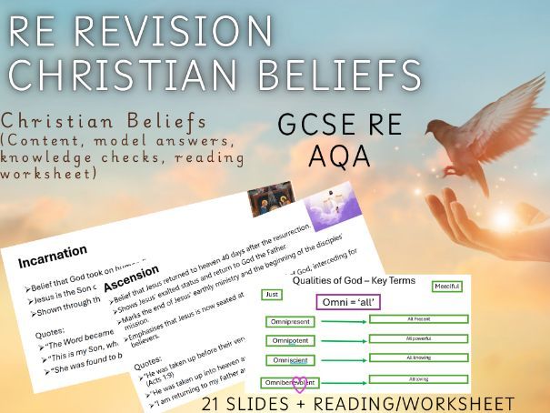 AQA GCSE RS – Christian Beliefs Revision (L2): Nature of God, Trinity, Jesus’ Life Events & Sa