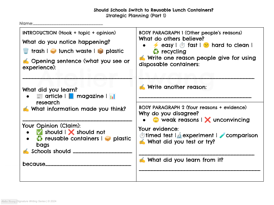 Grade 5 Persuasive Writing | Editorial: Should Schools Use Reusable Lunch Containers? (Module 5)